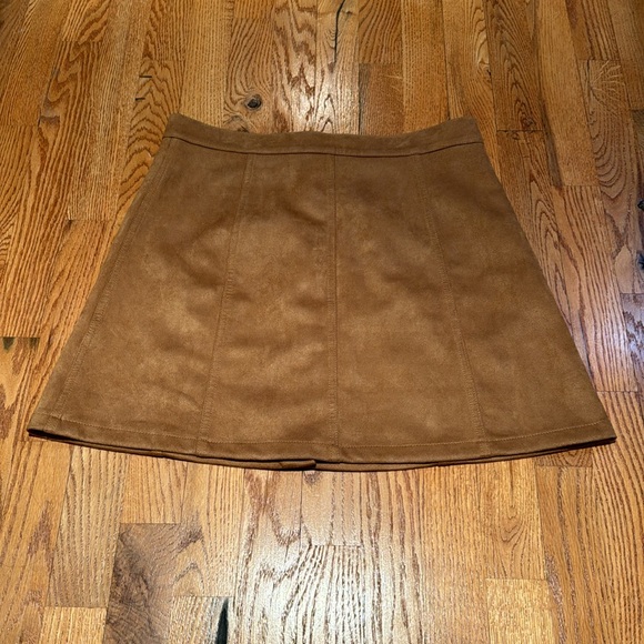 Persun vintage faux suede brown snap mini skirt size medium - Picture 4 of 4